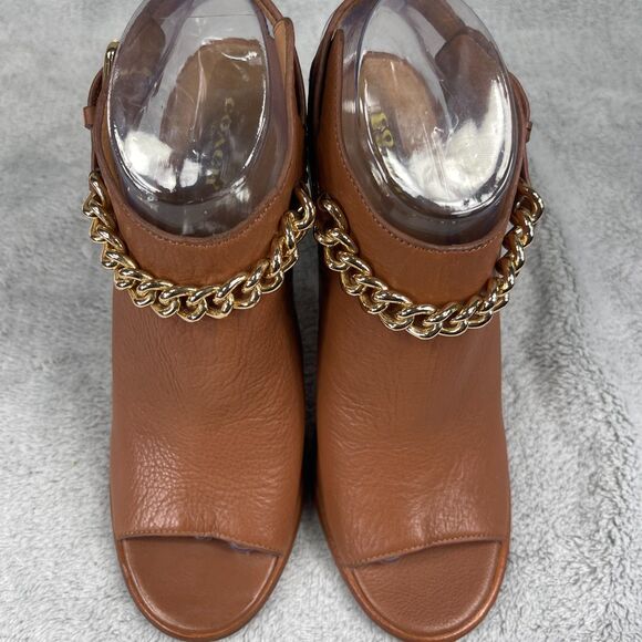 Coach Leanna Soft Milled LHTR Womens Slingback 8.5B Saddle Heeled Sandals A7842 - Picture 5 of 14